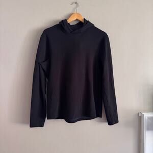 Lululemon Men Black Shift Stitch Textured Waffle Knit Pullover Hoodie Sweatshirt